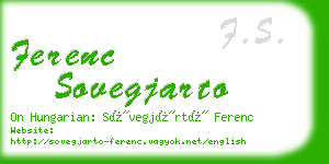 ferenc sovegjarto business card